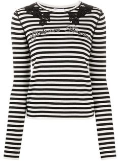RedValentino трикотажный топ с вышивкой