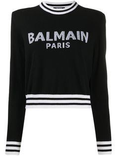 Balmain джемпер вязки интарсия с логотипом