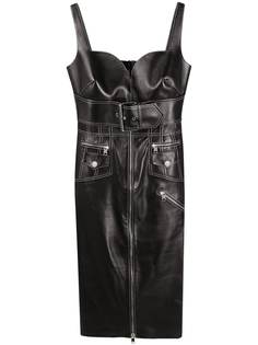 Alexander McQueen платье с бюстье и контрастной строчкой