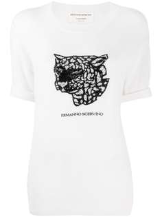 Ermanno Scervino кашемировый топ с короткими рукавами и логотипом