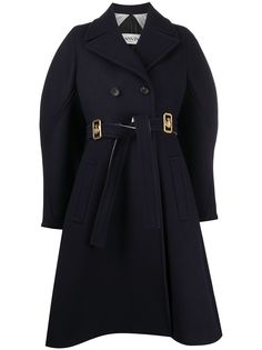 LANVIN двубортное пальто с логотипом