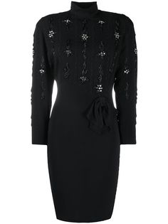A.N.G.E.L.O. Vintage Cult платье 1980-х годов с длинными рукавами и вышивкой бисером