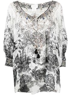 Camilla блузка асимметричного кроя с цветочным принтом