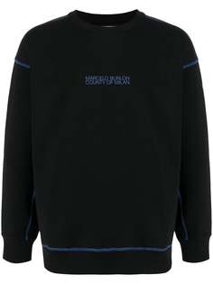 Marcelo Burlon County of Milan MAD FACE CHOP OVER CREWNECK BLACK BLUE