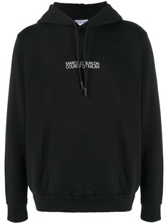 Marcelo Burlon County of Milan CROSS MAN REGULAR HOODIE BLACK LIGHT BLU