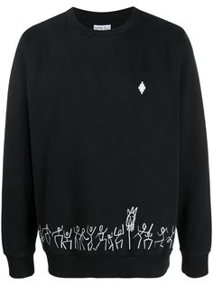 Marcelo Burlon County of Milan TRIBE REGULAR CREWNECK BLACK WHITE