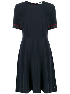 Tommy Hilfiger плиссированное платье с короткими рукавами
