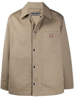 Acne Studios куртка-рубашка с нашивкой Face