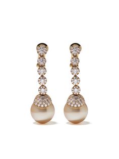 Yoko London серьги Aurelia из желтого золота с жемчугом и бриллиантами