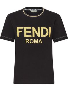 Fendi футболка с вышитым логотипом