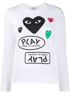 Comme Des Garçons Play топ из джерси с нашивкой-логотипом