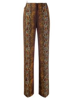 Versace брюки со змеиным принтом и кольцами