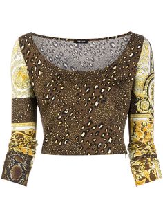 Versace топ с принтом Barocco Patchwork