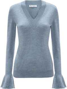 JW Anderson FLARED CUFF V NECK JUMPER