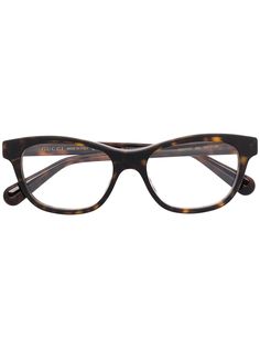 Gucci Eyewear очки в прямоугольной оправе черепаховой расцветки