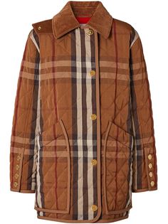 Burberry стеганая куртка в клетку