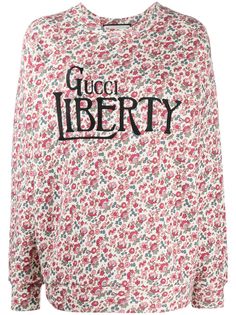 Gucci толстовка с цветочным принтом и вышитым логотипом