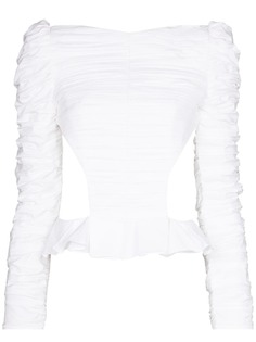 Khaite блузка Rosy со сборками и баской