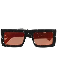 Marcelo Burlon County of Milan LOGO TEMPLO SUNGLASSES MARBLE GREY RED