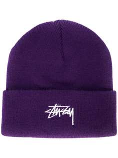 Stussy шапка бини с вышитым логотипом