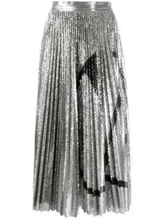 Valentino юбка с пайетками и логотипом VLogo