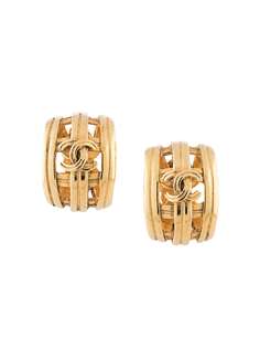 Chanel Pre-Owned серьги-клипсы 1996-го года с логотипом CC
