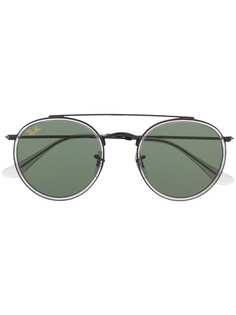 Ray-Ban солнцезащитные очки в круглой оправе с двойным мостом