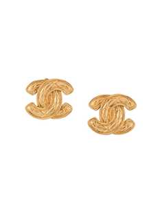 Chanel Pre-Owned серьги с логотипом CC