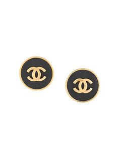 Chanel Pre-Owned серьги-клипсы с логотипом CC