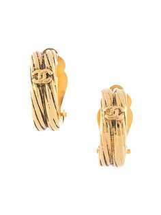 Chanel Pre-Owned серьги-клипсы 1993-го года с логотипом CC