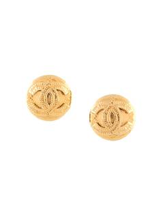 Chanel Pre-Owned серьги-клипсы 1994-го года с логотипом CC