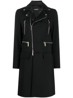Dsquared2 многослойная байкерская куртка средней длины