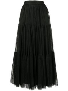 RedValentino юбка из тюля пуэн-деспри