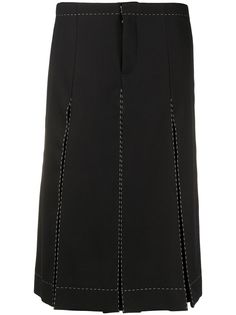 Maison Margiela юбка с завышенной талией и складками