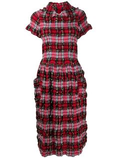Comme Des Garçons Girl платье в клетку тартан с жатым эффектом