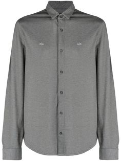 Armani Exchange рубашка с вышитым логотипом
