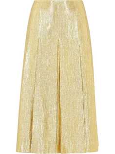 Fendi плиссированная юбка с эффектом металлик