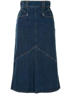 Isabel Marant расклешенная джинсовая юбка с завышенной талией