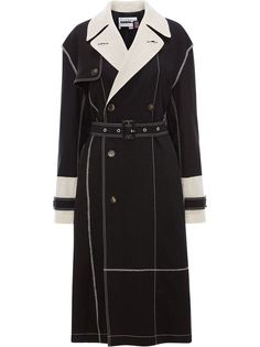 JW Anderson contrast stitching belted trench coat