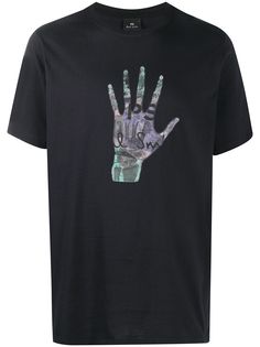 PS Paul Smith Skeleton Hand-print organic cotton T-shirt