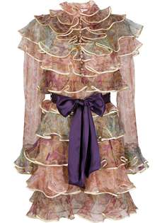 Zimmermann многослойное платье с оборками