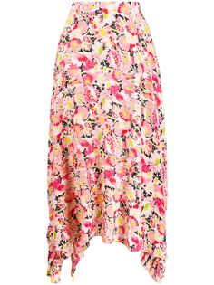 Stella McCartney юбка с драпировкой и цветочным принтом
