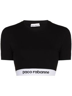Paco Rabanne укороченный топ с логотипом