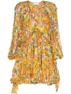 Zimmermann платье с V-образным вырезом и цветочным принтом