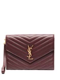 Saint Laurent клатч New Pouch с монограммой