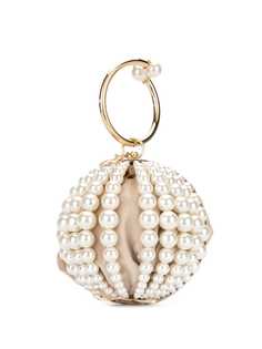 Rosantica pearl-embellished spherical clutch bag