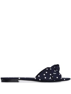 Saint Laurent knot polka dot print mules