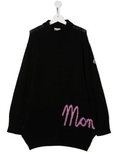 Moncler Kids платье-свитер с жаккардовым логотипом
