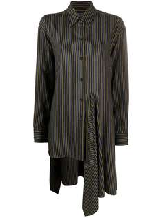 MM6 Maison Margiela рубашка в тонкую полоску с драпировкой