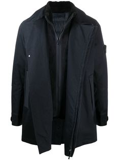 Stone Island двухслойная кутка Raso Gommato с капюшоном